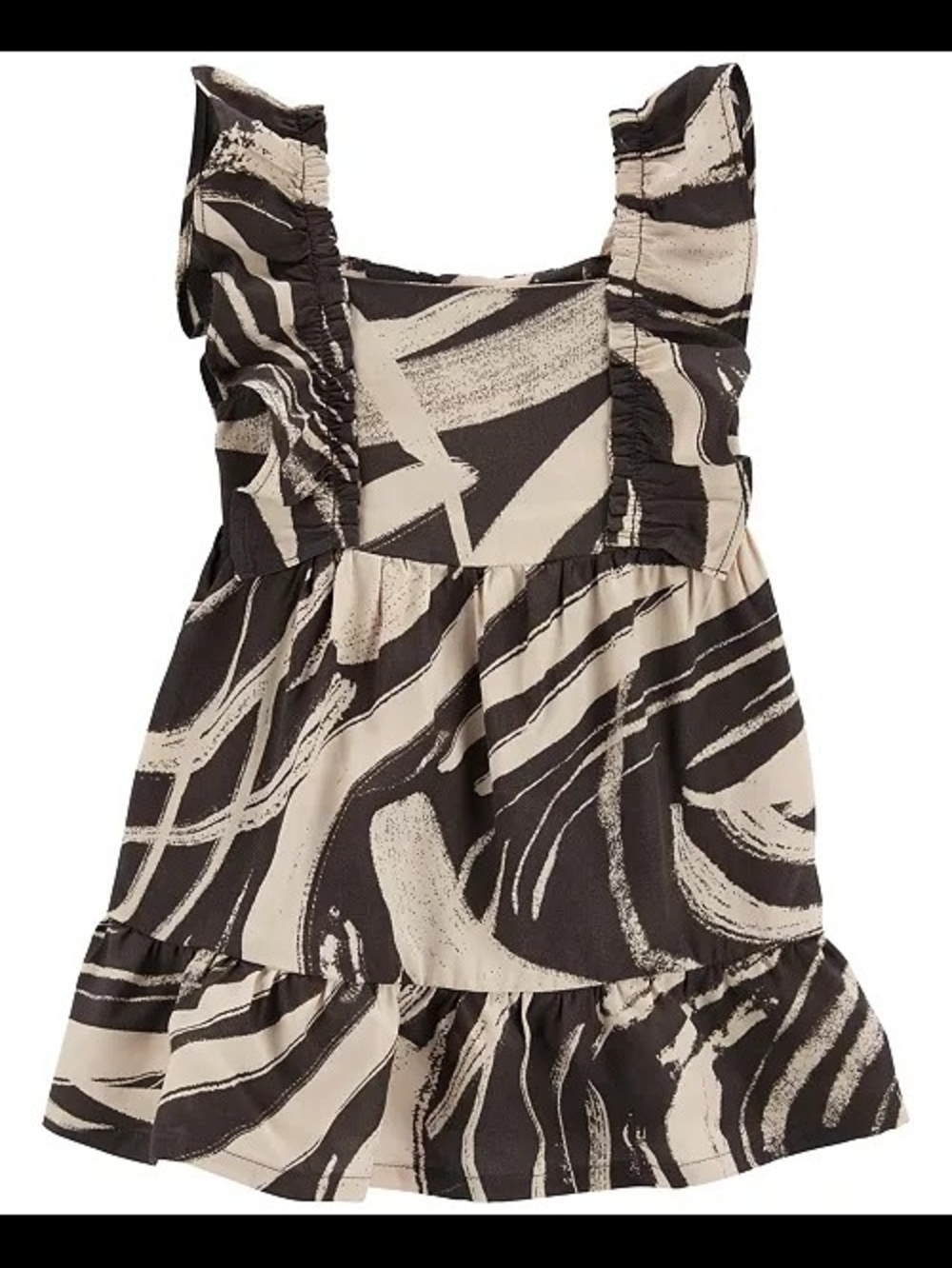 Carter's Brown and Cream Ruffle Strap Zebra Priny Casual Dress